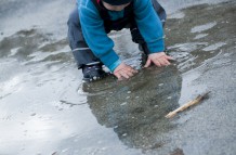 Guddling in a puddle